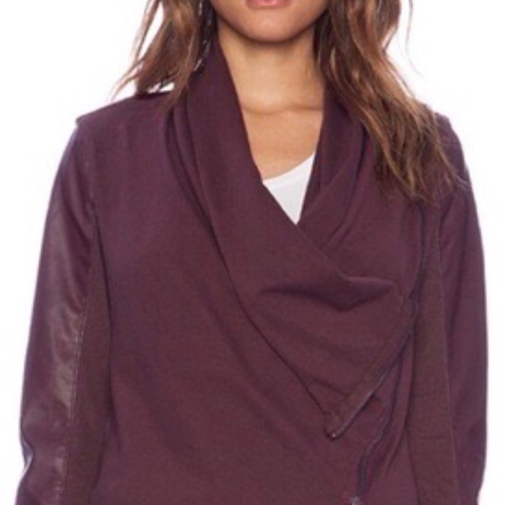 Blank NYC Drape  Vegan Jacket  Oxblood